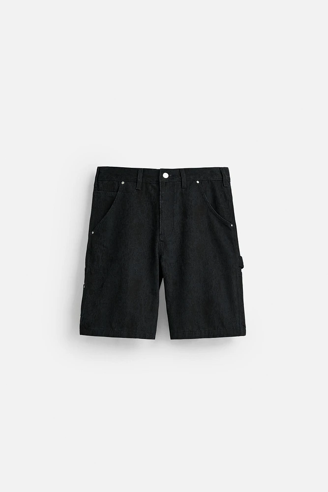 CARPENTER POCKET DENIM SHORTS