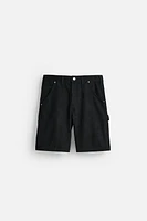 CARPENTER POCKET DENIM SHORTS