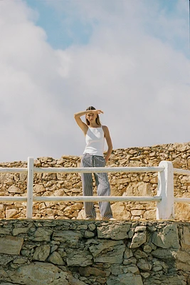 PANTALON LARGE RAYÉ