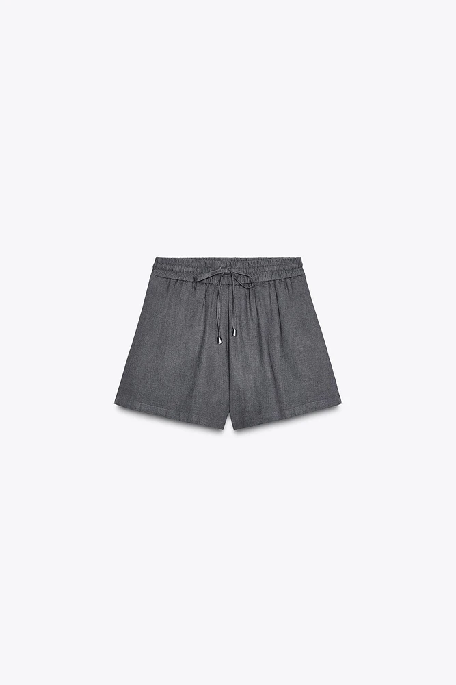 BERMUDA BOXER AVEC LIN