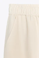 ELASTIC WAIST WIDE LEG PANTS