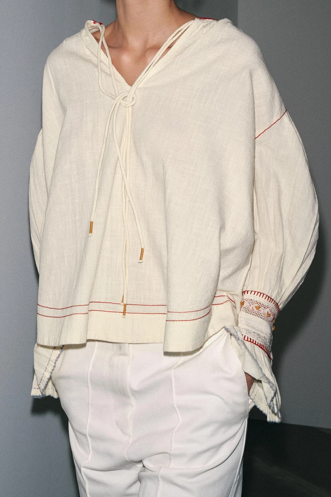 ZW COLLECTION EMBROIDERED SHIRT