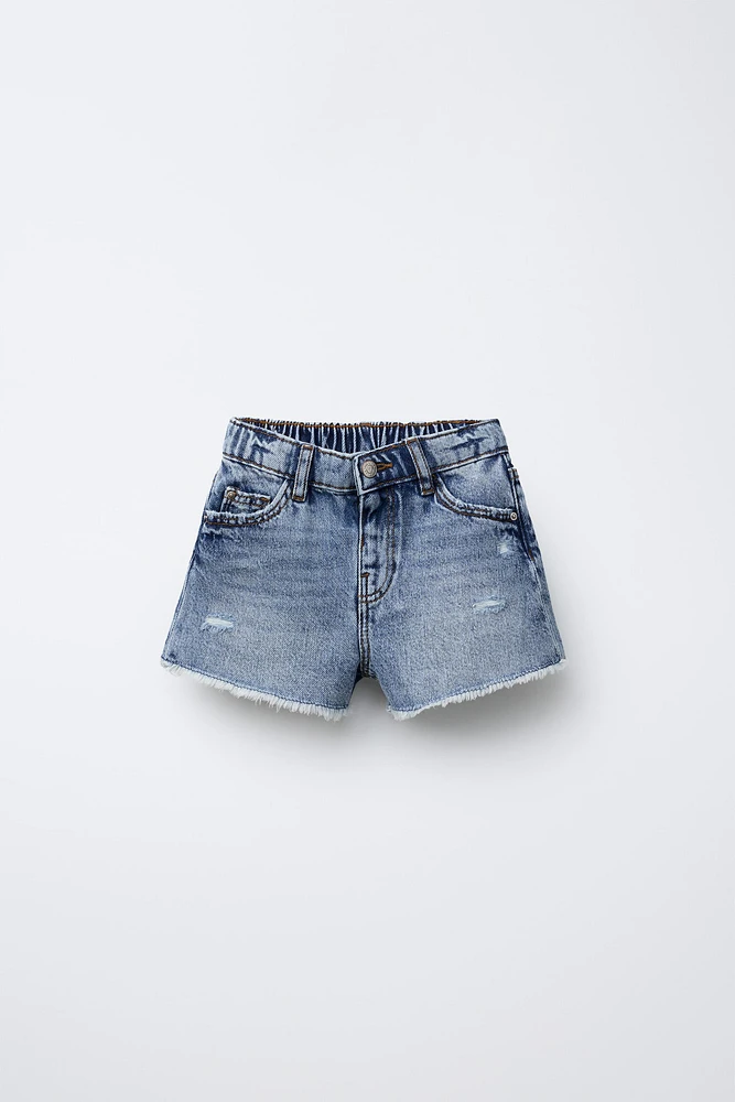 BERMUDA EN JEAN DÉCHIRÉ