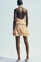 ROBE COURTE IMPRIMÉE À VOLANTS