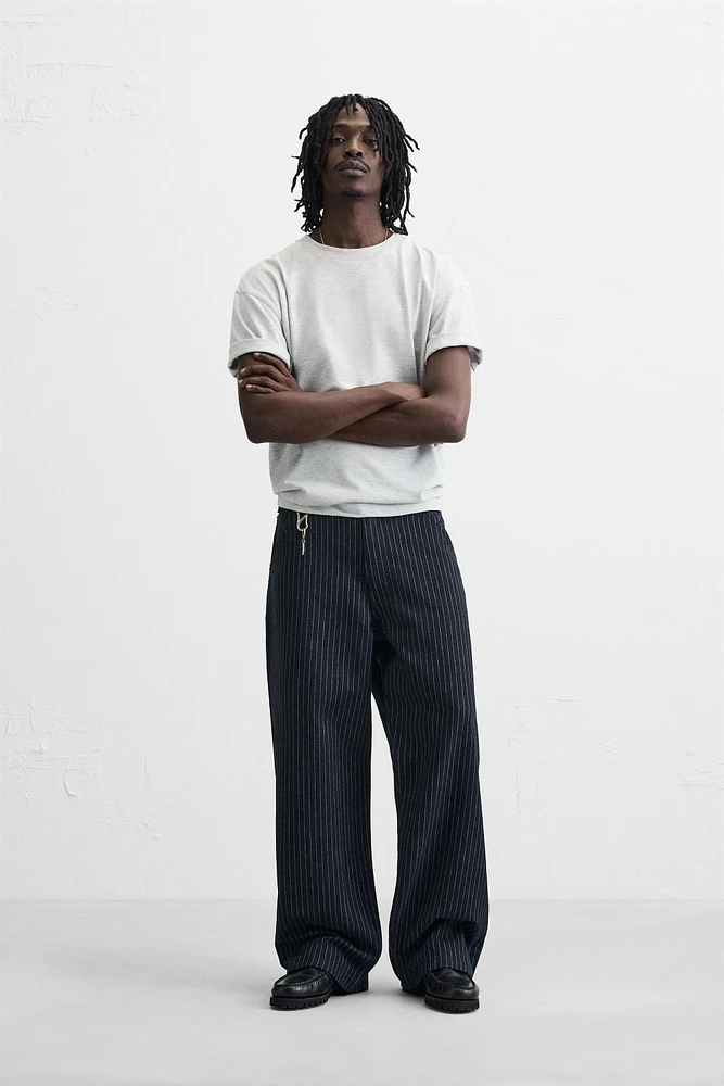 STRIPED RELAXED FIT PANTS