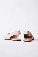 LACE-UP SLINGBACK BALLET FLATS