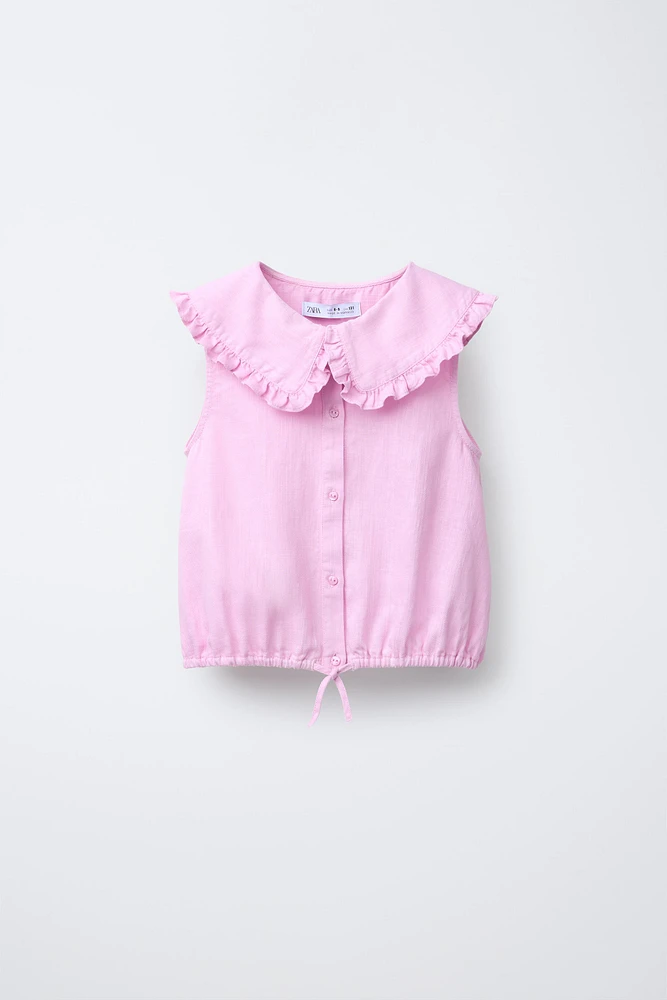 CHEMISE COL CLAUDINE COTON LIN