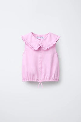 CHEMISE COL CLAUDINE COTON LIN