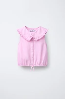 CHEMISE COL CLAUDINE COTON LIN