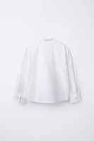 LINEN MANDARIN COLLAR SHIRT