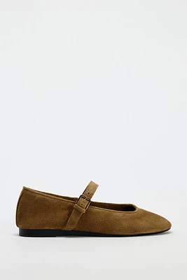 SUEDE BALLET FLATS