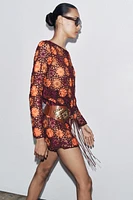 CROCHET KNIT MINI DRESS
