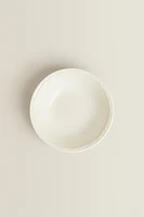 EARTHENWARE BOWL WITH RAISED-DESIGN EDGE