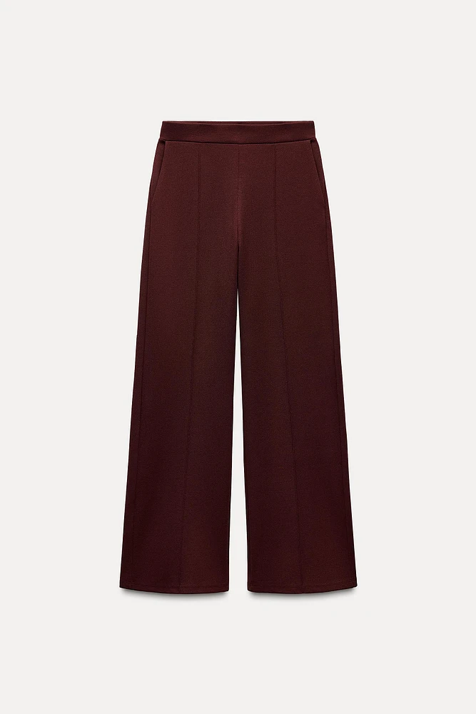 WIDE LEG RIBBED PANTS