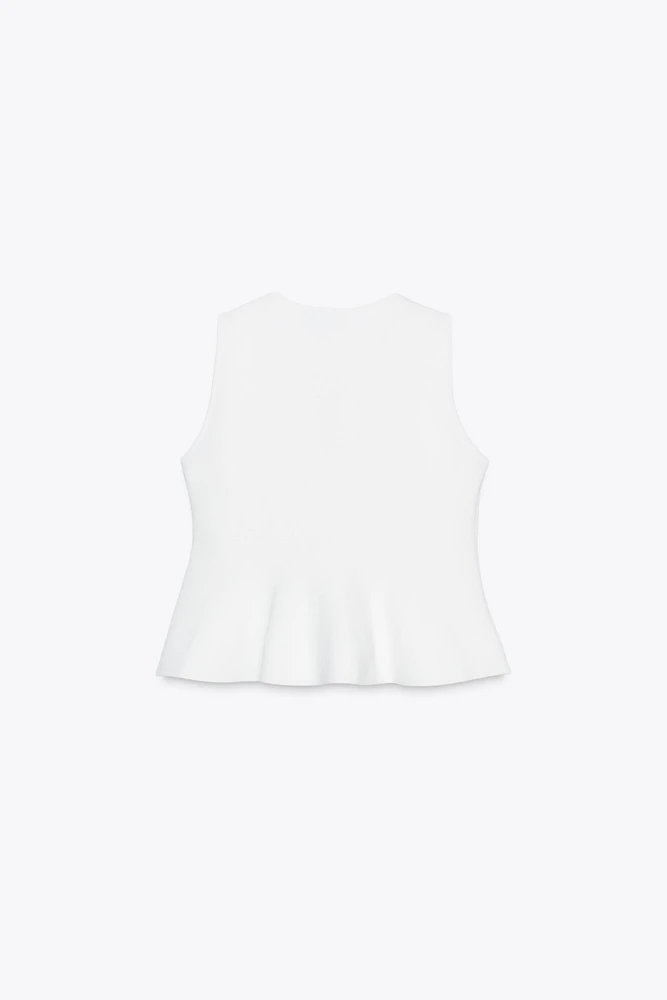 TOP EN MAILLE PÉPLUM