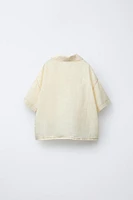 100% LINEN CONTRAST SHIRT
