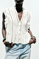 CHEMISE BRODÉE À VOLANTS