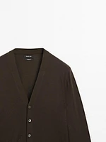 100% merino wool knit cardigan