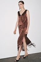 ZW COLLECTION EMBROIDERED FRINGE DRESS