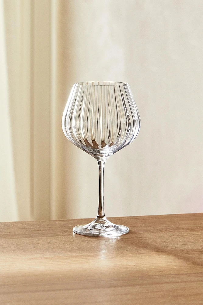 WAVY-EFFECT BOHEMIA CRYSTAL WINE GLASS