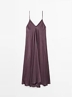 Flowing satin midi dress