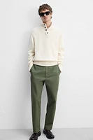 COTTON-WOOL BUTTON SWEATER