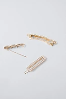 THREE-PACK OF PEARL CLIPS