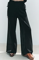 SEMI-SHEER WIDE LEG PANTS