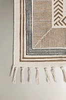 RECTANGULAR COTTON AREA RUG WITH FRINGING