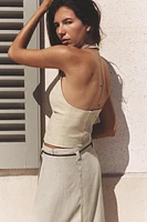 LINEN HALTER TOP