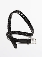 Braided leather belt