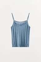 POINTELLE STRAPPY TOP