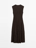 Robe midi fluide plissée