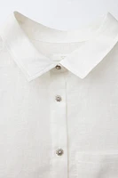 JEWEL BUTTON LINEN SHIRT