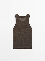 100% linen knit top