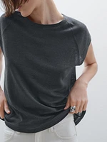 100% linen lightweight ribbed T-shirt