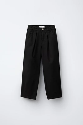 CANVAS PLEATED PANTS