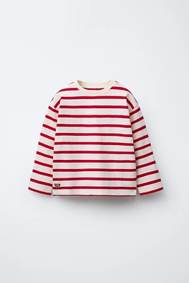HEAVYWEIGHT STRIPED EMBROIDERED T-SHIRT