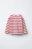 HEAVYWEIGHT STRIPED EMBROIDERED T-SHIRT