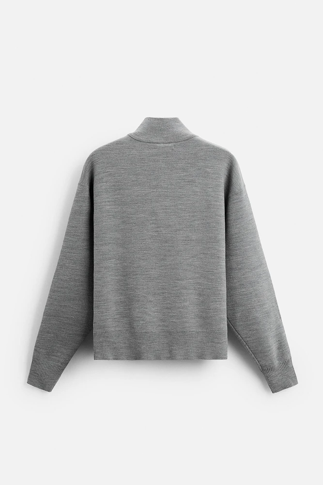 QUARTER ZIP SWEATER