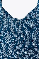 ROBE MIDI BRODERIES AJOURÉES EFFET GOMME