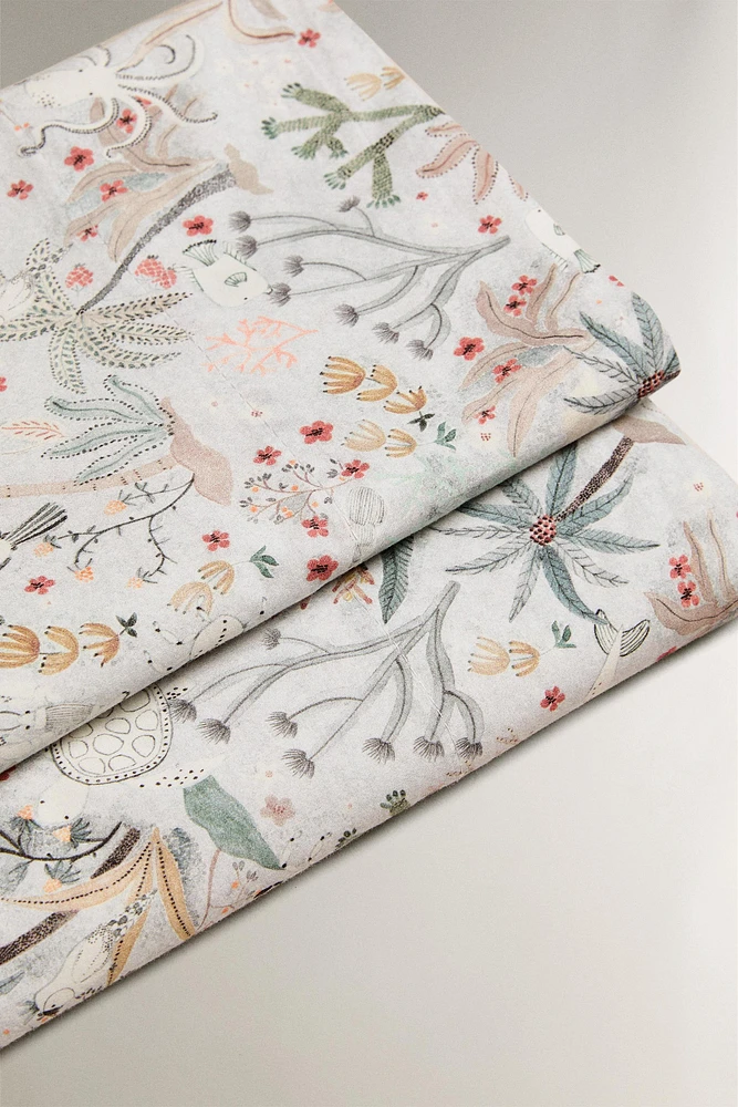 DRAP DE DESSUS ENFANT IMPRIMÉ MARIN