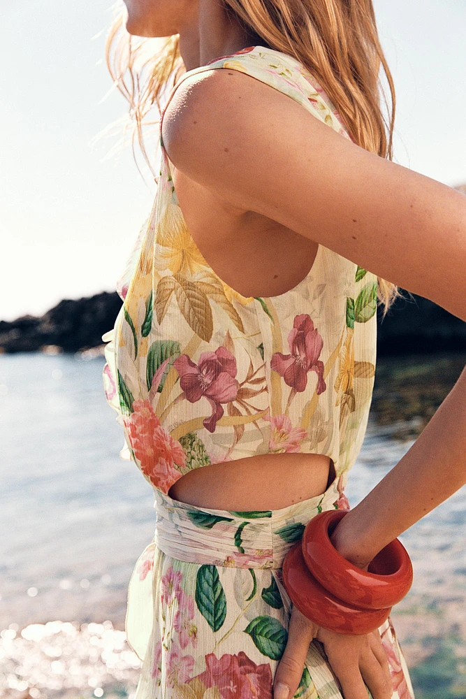ROBE IMPRIMÉE FLORALE AJOURÉE