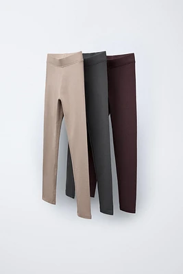 THREE PACK OF PLAIN LEGGINGS