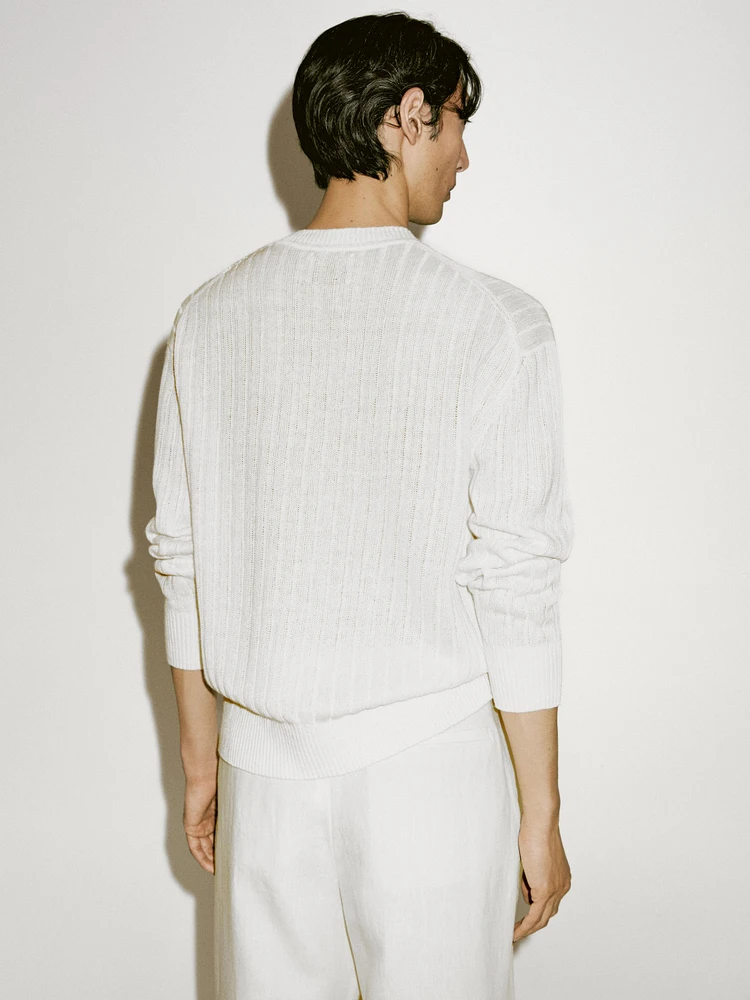 Pull en maille côtelée lin - Limited Edition