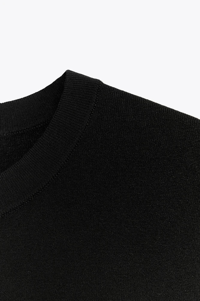 PLAIN KNIT BASIC SHORT SLEEVE TOP