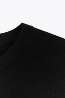 PLAIN KNIT BASIC SHORT SLEEVE TOP