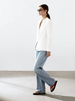 100% linen blazer with lapel detail