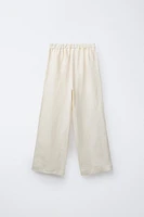 100% LINEN WIDE LEG PANTS
