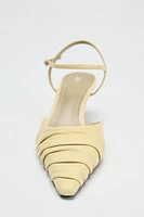 TALONS EN CUIR FRONCÉ